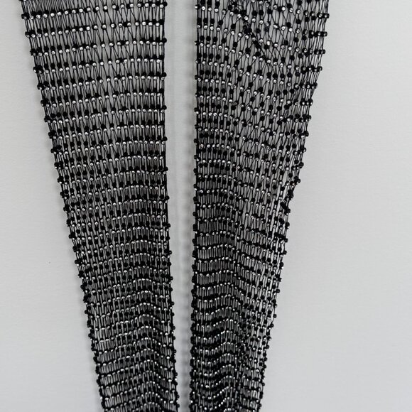 Women Crystal Mesh Black Pants Rhinestone See Through Fishnet Pants Festival - Picture 5 of 7